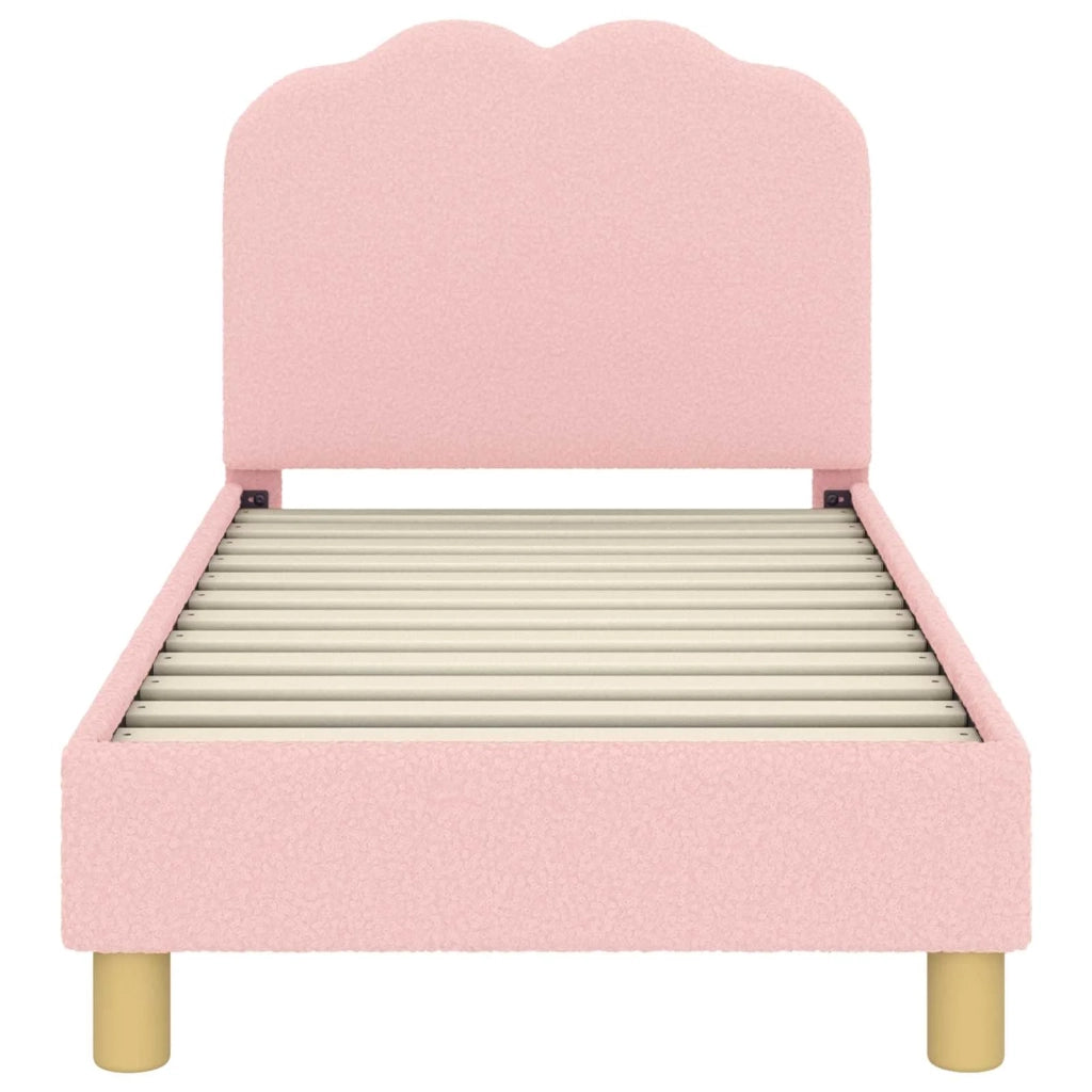Struttura letto per bambini con testata Rosa 70 x 140 cm Bouclé