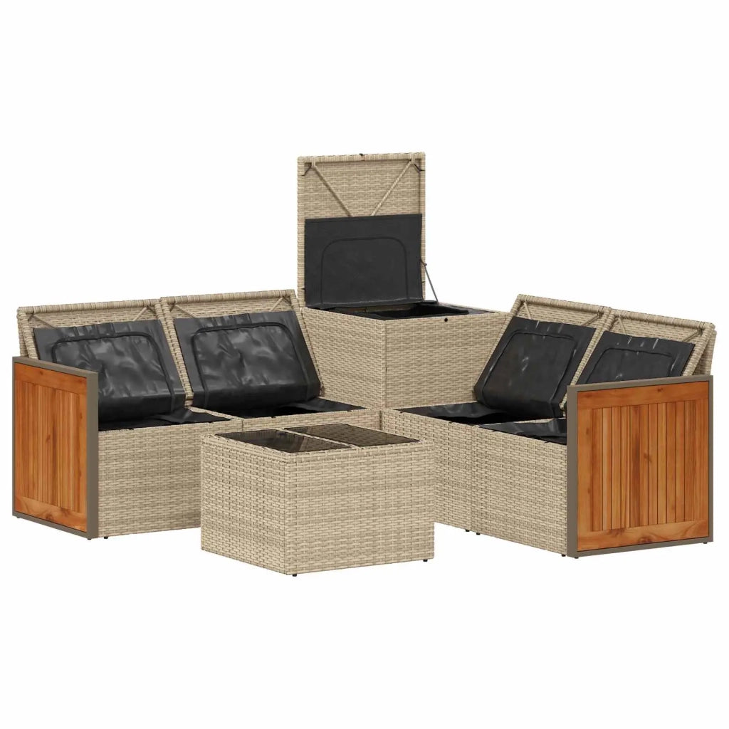 Set di divani 6 pz Beige e Grigio Chiaro 3447723