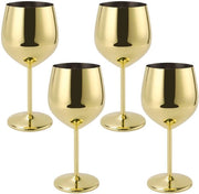 Set di bicchieri per vino 4 pezzi 500ml - Acciaio inossidabile - Resistenti - Sostenibili - Per festa/esterno - Finestra lucida - Tazze per bere
