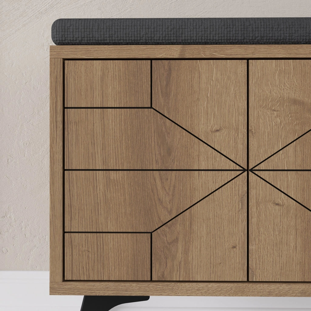 Scarpiera in legno "Dune" - 107 x 35 x 55 cm - Marrone