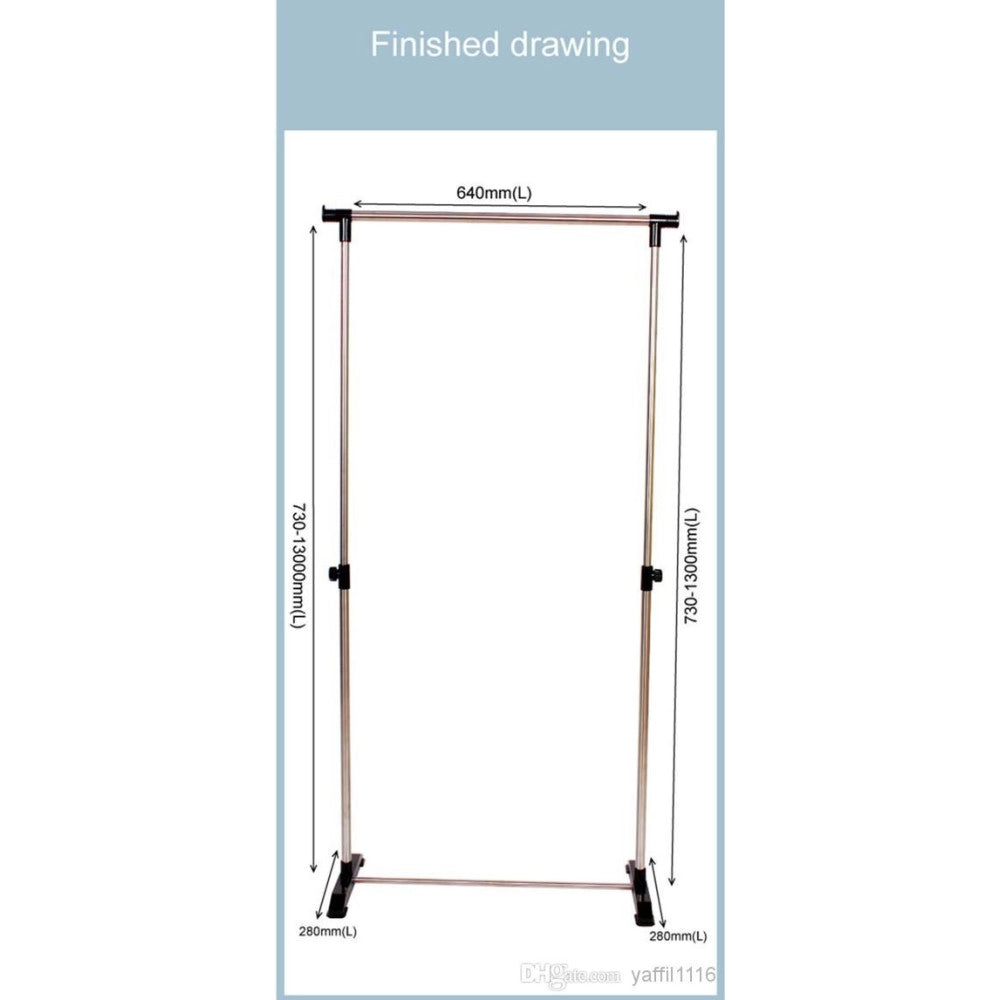 Trade Shop - Stand Appendiabiti Allungabile Telescopico Singolo Con Base 64 X 28 X 73/130 Cm -