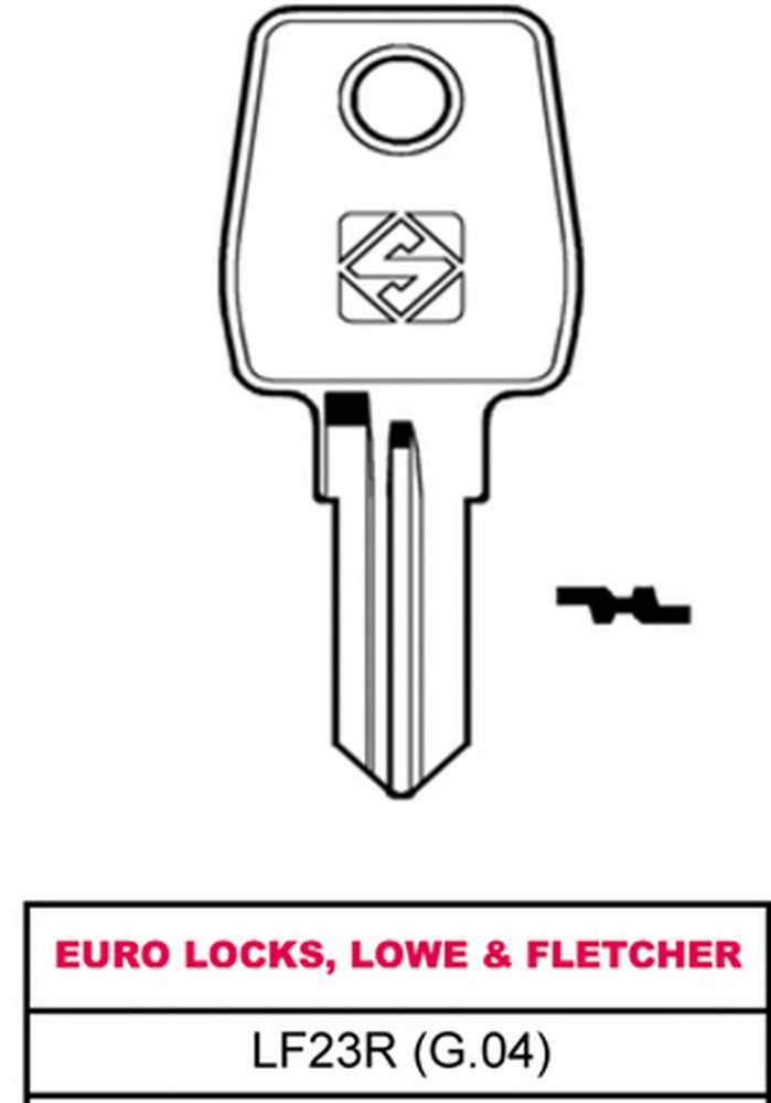 chiave asc lf23r (g.vae 0) euro locks, lowe & fletcher cod:ferx.vit30346