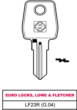 chiave asc lf23r (g.vae 0) euro locks, lowe & fletcher cod:ferx.vit30346