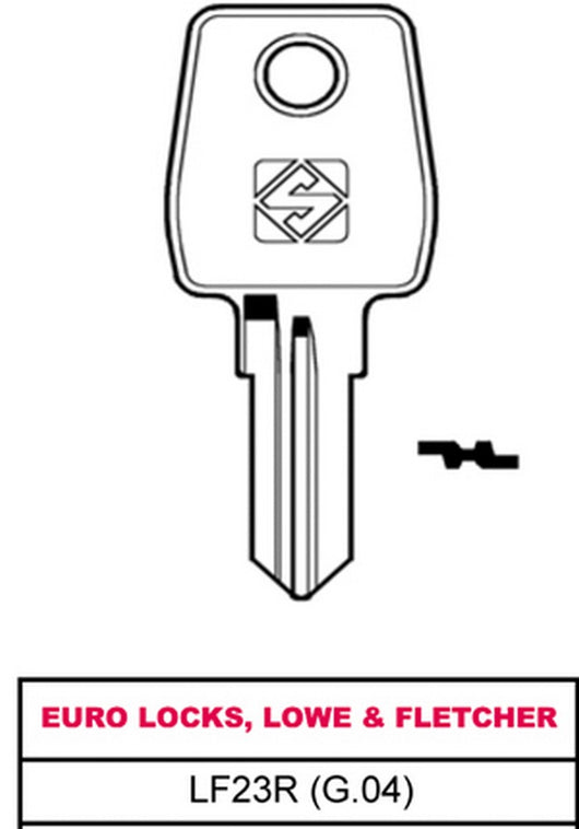 chiave asc lf23r (g.vae 0) euro locks, lowe & fletcher cod:ferx.vit30346