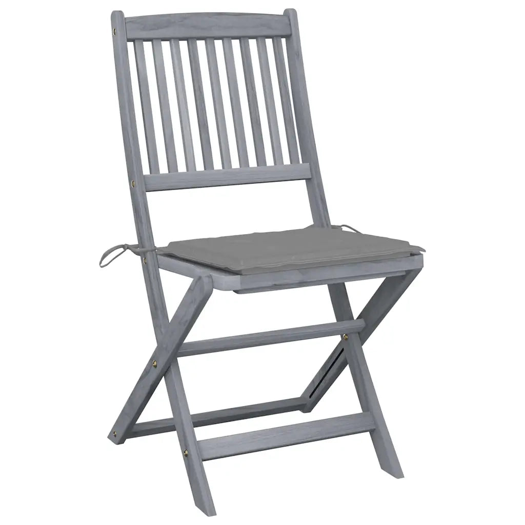 Sedie da Giardino Pieghevoli 6pz con Cuscini in Massello Acacia 3065435