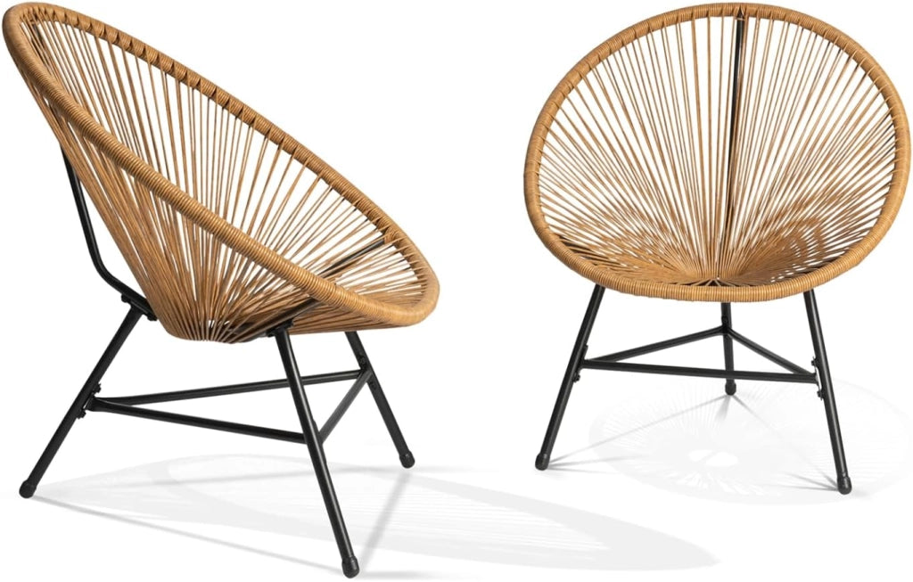 Set di mobili da Giardino Izmir - Tavolo e 2 poltrone con Corda Effetto Rattan