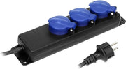 Cavo di estensione 3 poli con scatola a 3 poli IP44 con cavo in gomma H05RR-F 3x15mm (5 m)