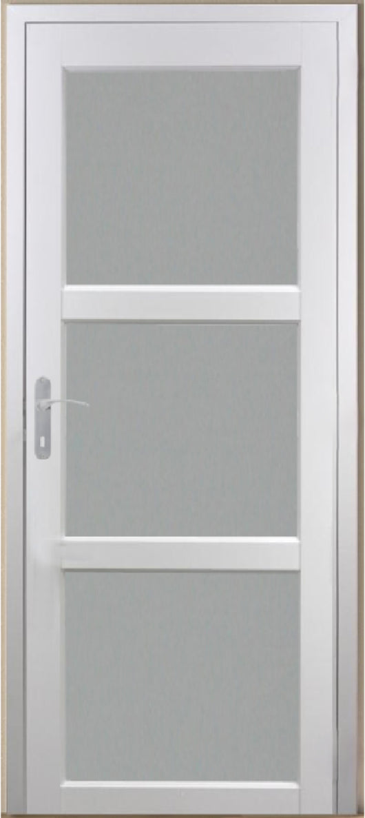 Porta vetrata Block Kenya Panno bianco Larghezza 73 Mano destra