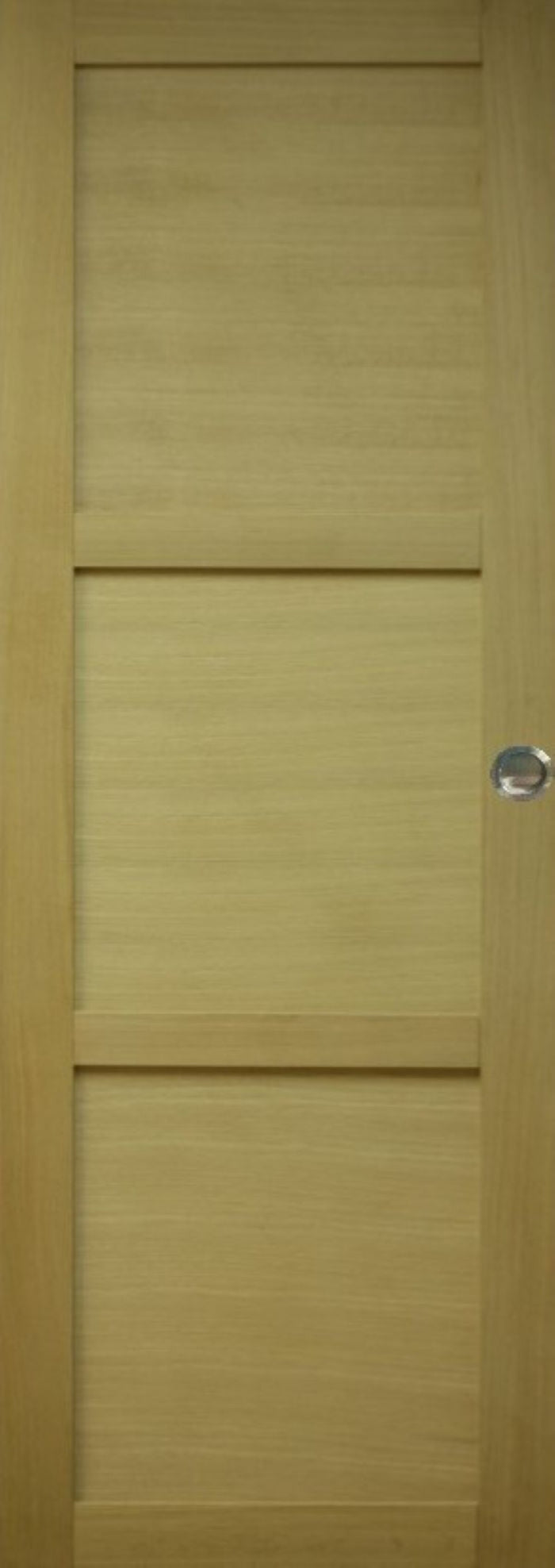 Porta scorrevole a 3 pannelli impiallacciata Ayous Larghezza 73 + 2 gusci installati