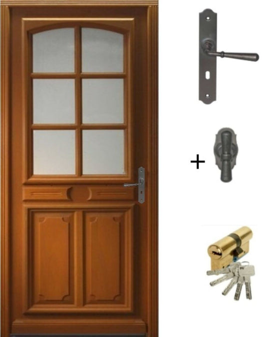 Porta d'ingresso in legno smaltato, Navy, H.215xl.80 p.sinistra + Maniglia E Botte (rif 010403RFP)Dimensioni tabella senza maniglia