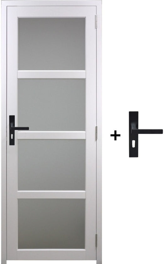 Blocco Porta Vetro Tana Bianco H204 x L73 Pannello Laterale Sinistro a Spinta + Maniglia