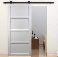 Porta scorrevole Tamera bianca larghezza 93 con binario in acciaio nero