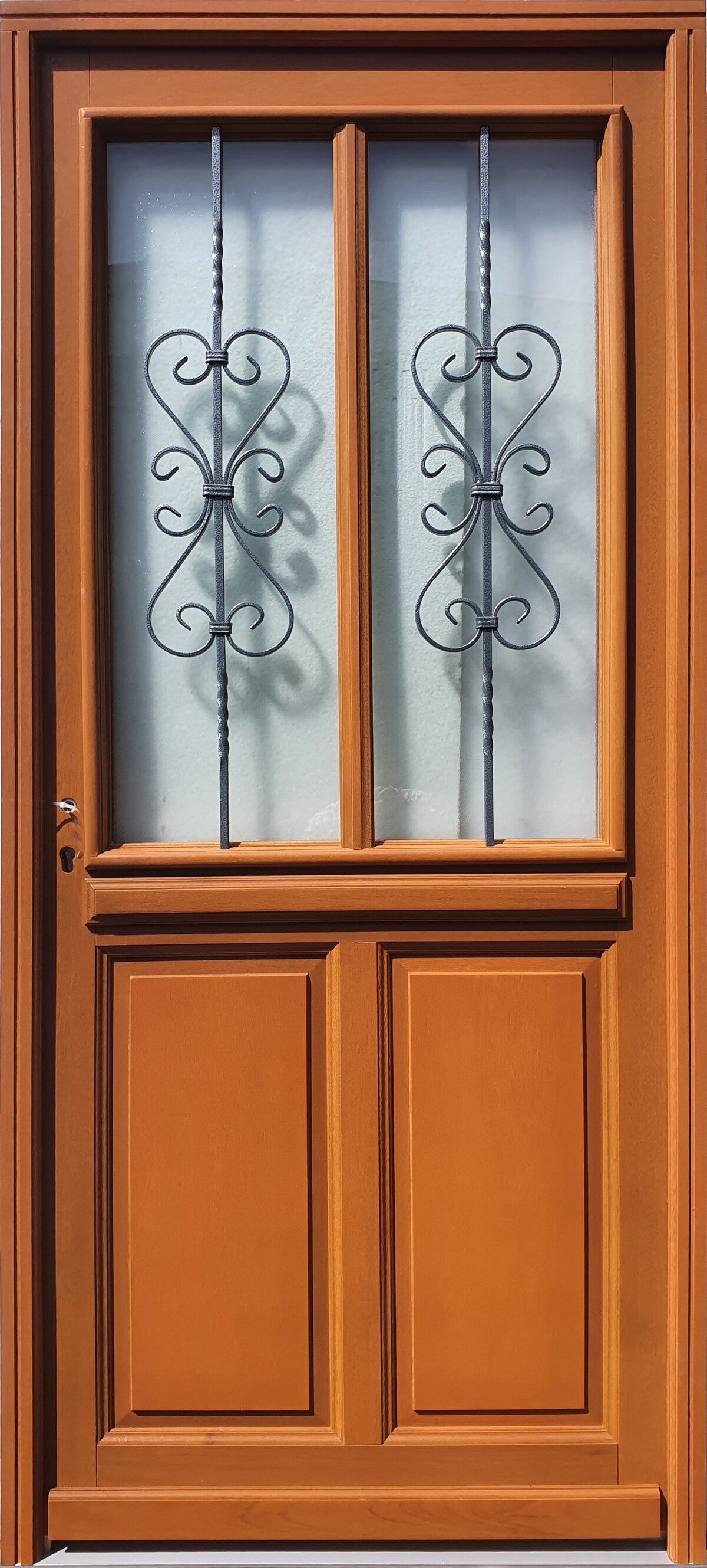 Porta d'ingresso in legno Exo modello 'Syrah' 215X90 Tavola laterale destra senza maniglia