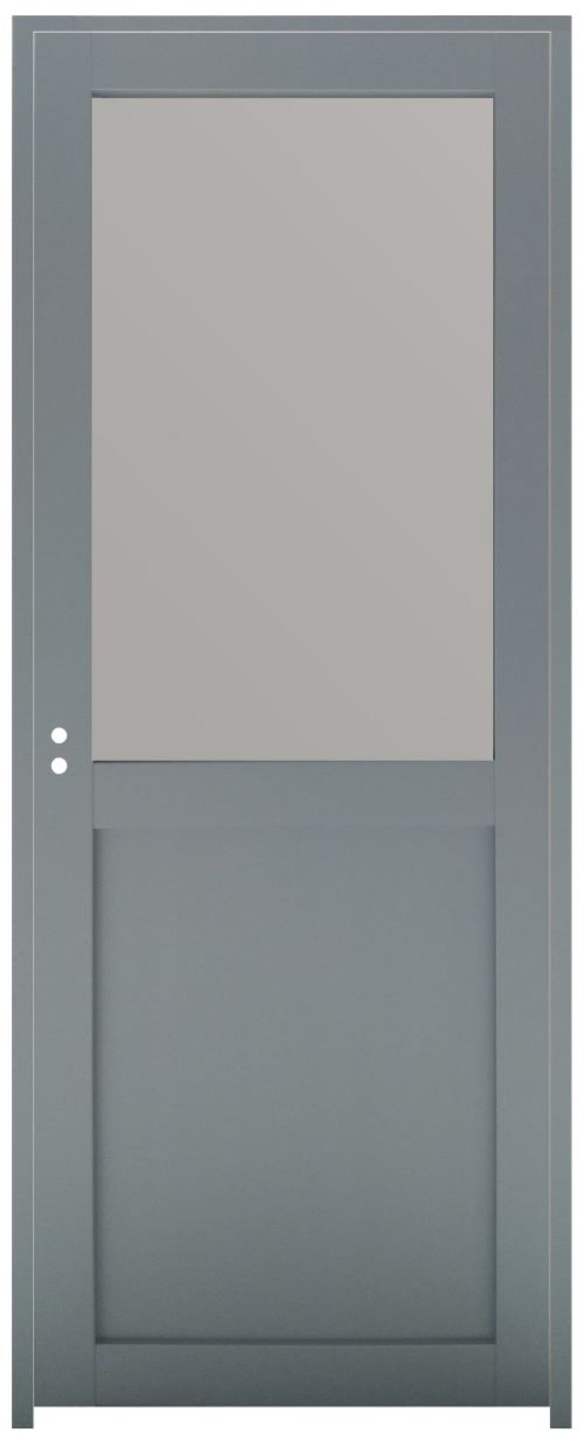 Blocco porta officina vetro depoli H204 x L83 Spinta a destra