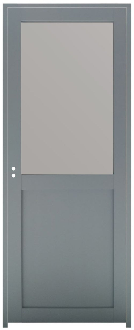 Blocco porta officina vetro depoli H204 x L83 Spinta a destra