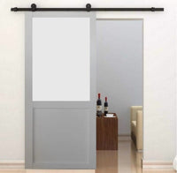 Porta scorrevole Athena bianca H204 x L83 + Binario nero