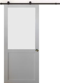 Porta Scorrevole Athena Bianca H204 x L73 + Guida a rulli e 2 Gusci