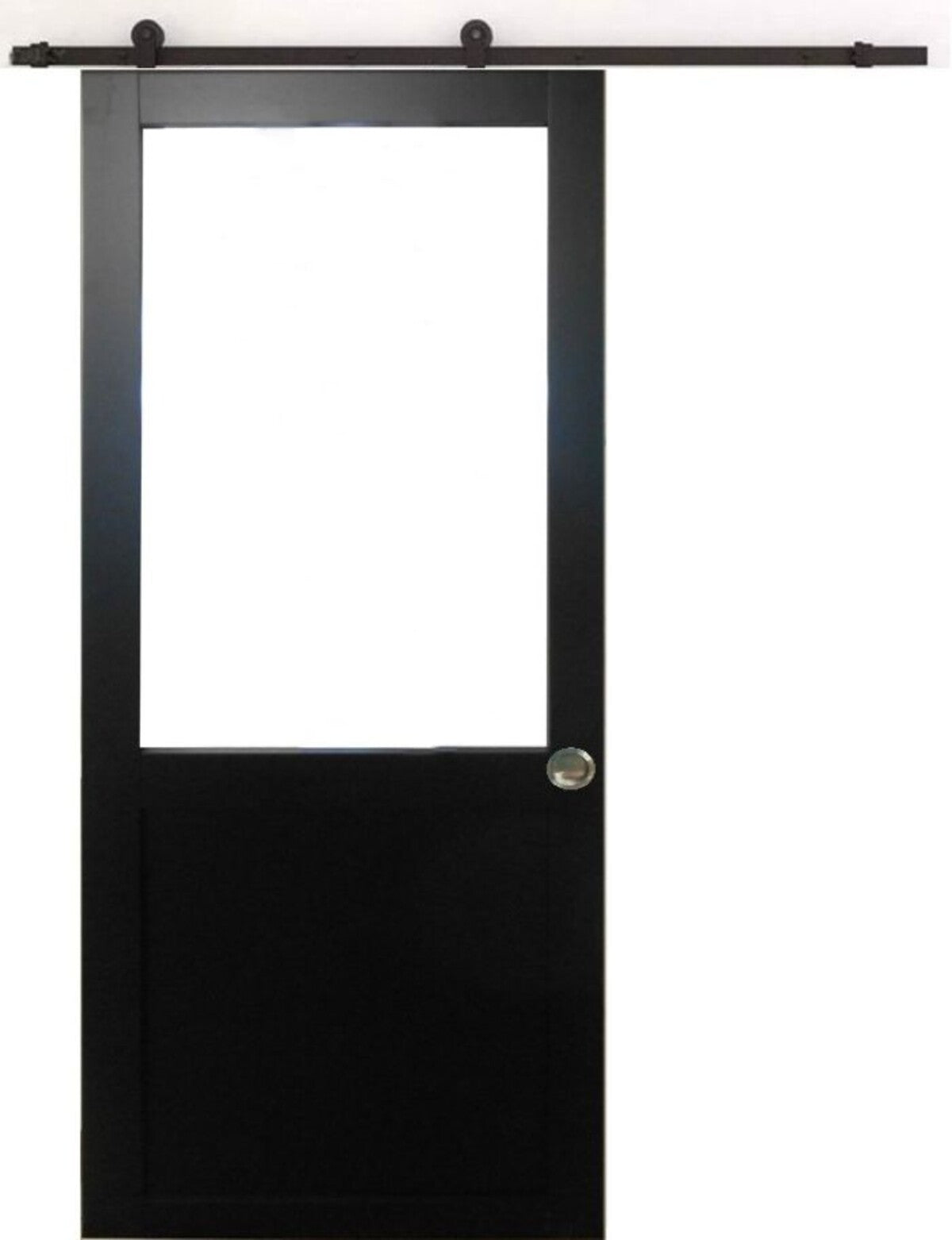 Porta Scorrevole Officina Nera H204 x L73 senza Montante + Guida a rulli e 2 Gusci