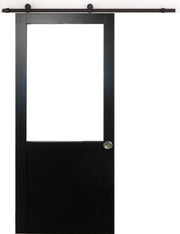 Porta Scorrevole Officina Nera H204 x L73 senza Montante + Guida a rulli e 2 Gusci