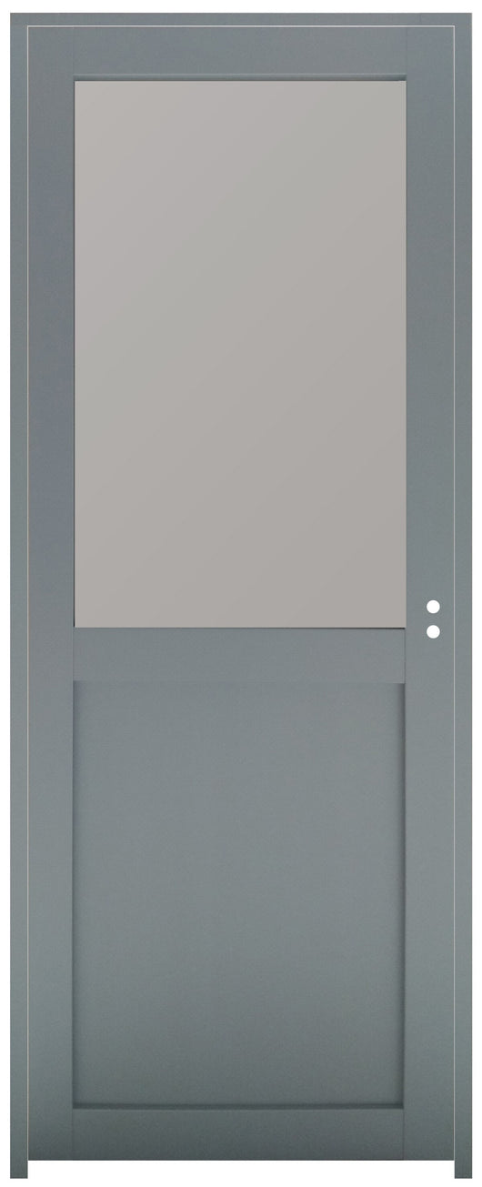 Blocco porta officina in vetro depoli H204 x L83 Spinta a sinistra