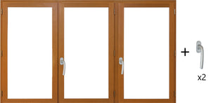 Finestra a 3 pannelli in legno Altezza 125 X Larghezza 180 (dimensioni del tavolo)+ manico senza maniglia