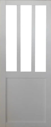 Porta scorrevole per officina rivestita di bianco Larghezza 83 -