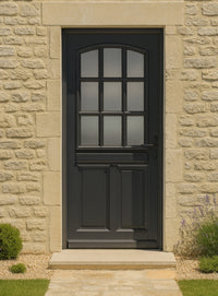 Porta d'ingresso in legno Exo modello 'Alicia' 215X90 a sinistra con maniglia e barra senza maniglia