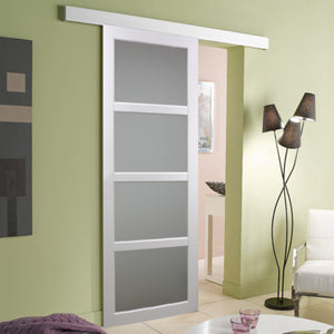 Porta scorrevole Tana bianca larghezza 93 con binario in alluminio