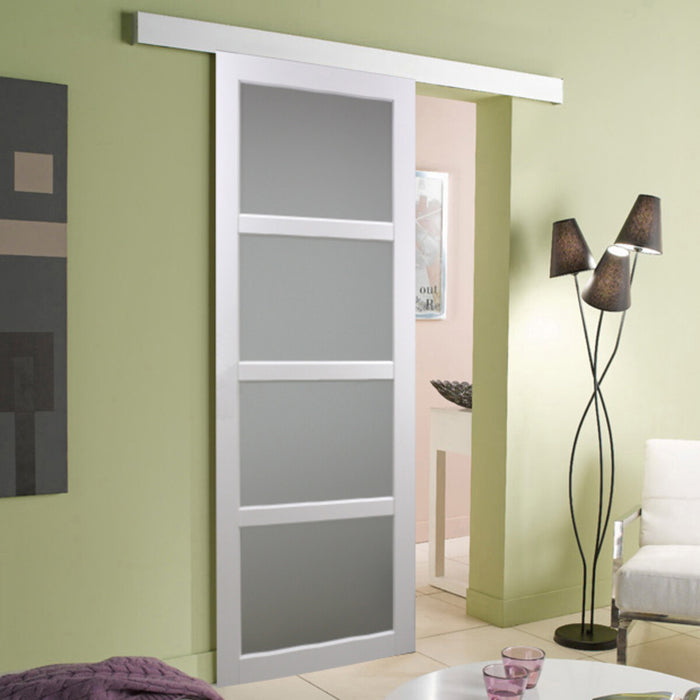 Porta scorrevole Tana bianca larghezza 93 con binario in alluminio