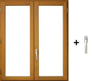 Finestra a 2 pannelli in legno Altezza 125 X Larghezza 120 (dimensioni del tavolo)+ manico senza maniglia