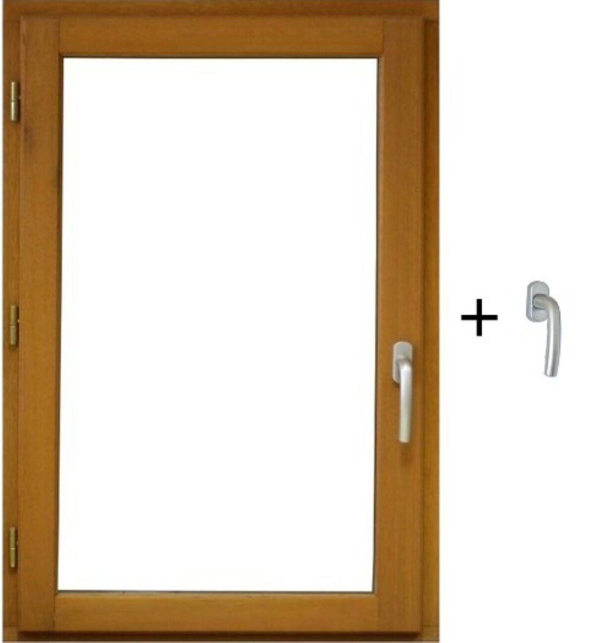 1 Finestra a battente in legno Altezza 105 X Larghezza 80 Tiraggio a sinistra (dimensioni della tabella)+ manico senza maniglia