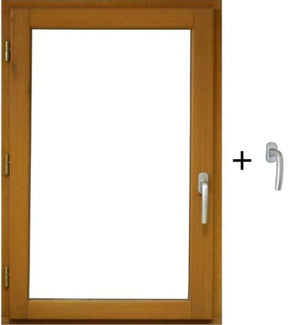 1 Finestra a battente in legno Altezza 105 X Larghezza 80 Tiraggio a sinistra (dimensioni della tabella)+ manico senza maniglia