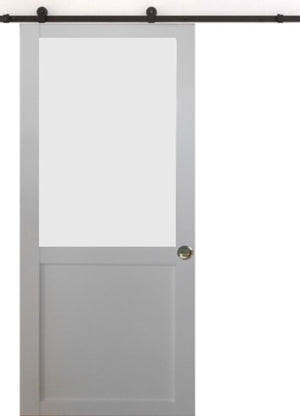 Porta Scorrevole Athena Bianca H204 x L83 + Guida a rulli e 2 Gusci