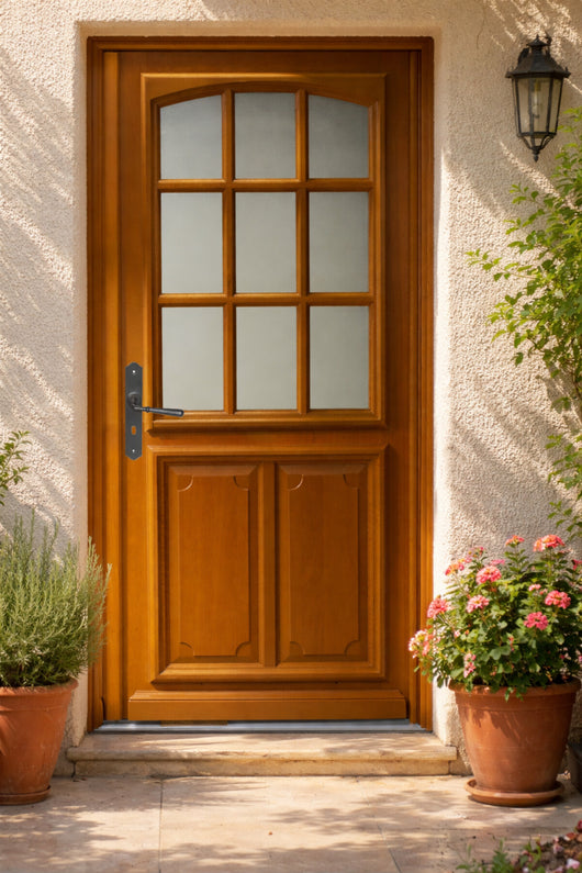 Porta d'ingresso in legno Exo modello 'Marine' 200X90 a destra a spingere senza maniglia