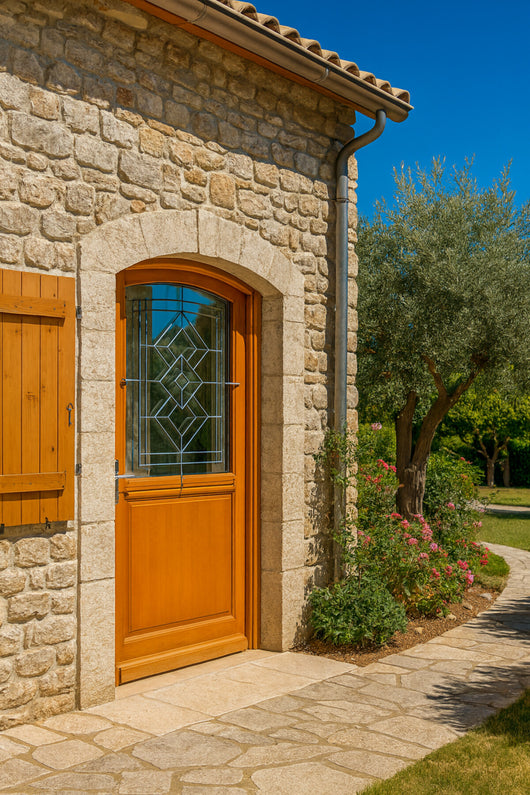 Porta d'ingresso in legno ELIOTH 215X90 a destra a spinta (dimensioni della tabella) senza maniglia