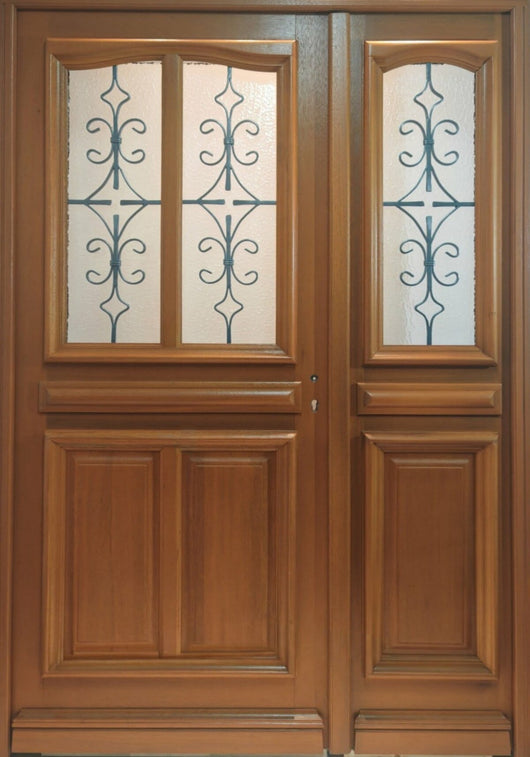 Porta d'ingresso a gradini in legno 'Vauban' Dimensioni 215 X 140 a sinistra a spinta (dimensioni della tabella) senza maniglia