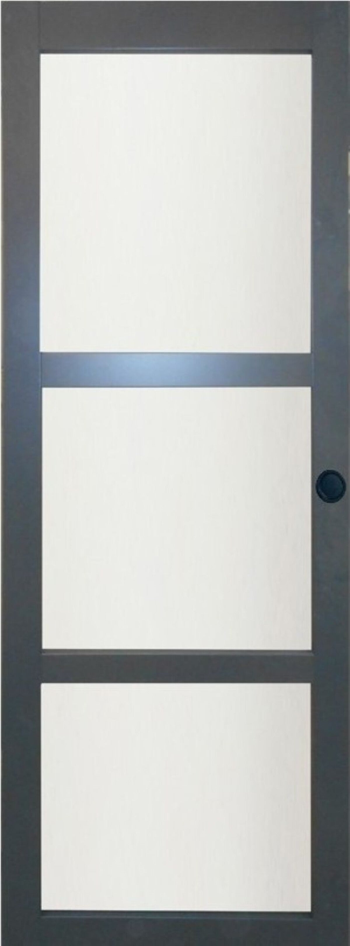 Porta Scorrevole Blakeria RAL7016 Vetrata H204 x L83 e 2 Gusci Neri
