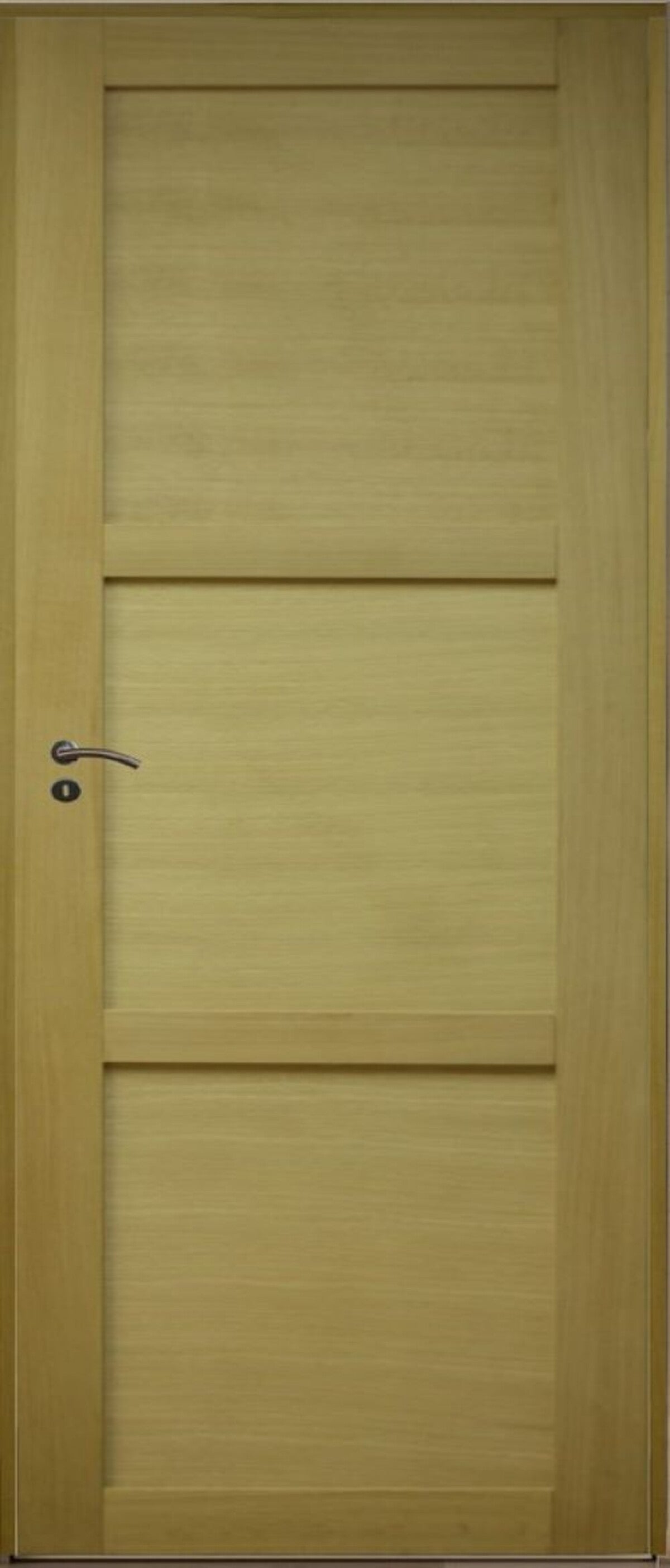 Blocco porta a 3 pannelli impiallacciatura Ayous Larghezza 83 Spinta a destra