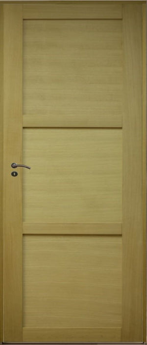 Blocco porta a 3 pannelli impiallacciatura Ayous Larghezza 83 Spinta a destra