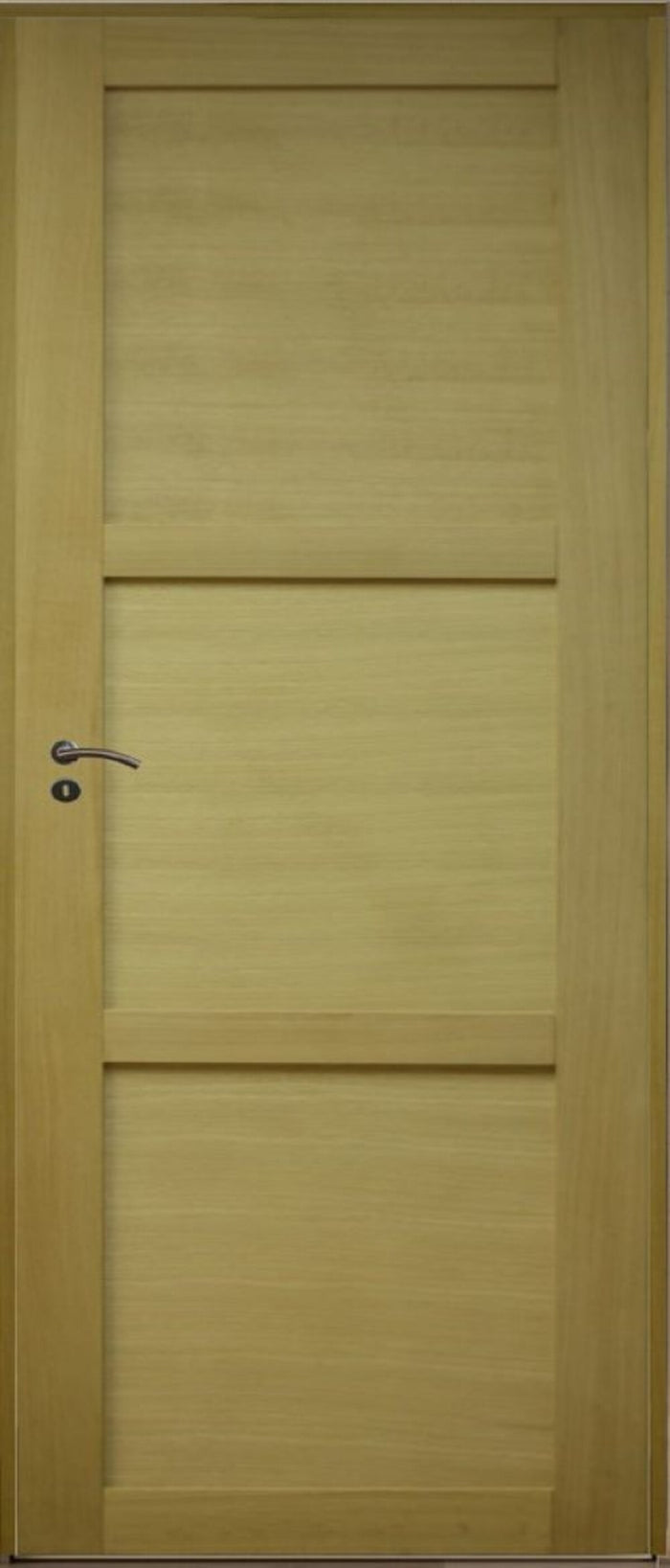 Blocco porta a 3 pannelli impiallacciatura Ayous Larghezza 83 Spinta a destra