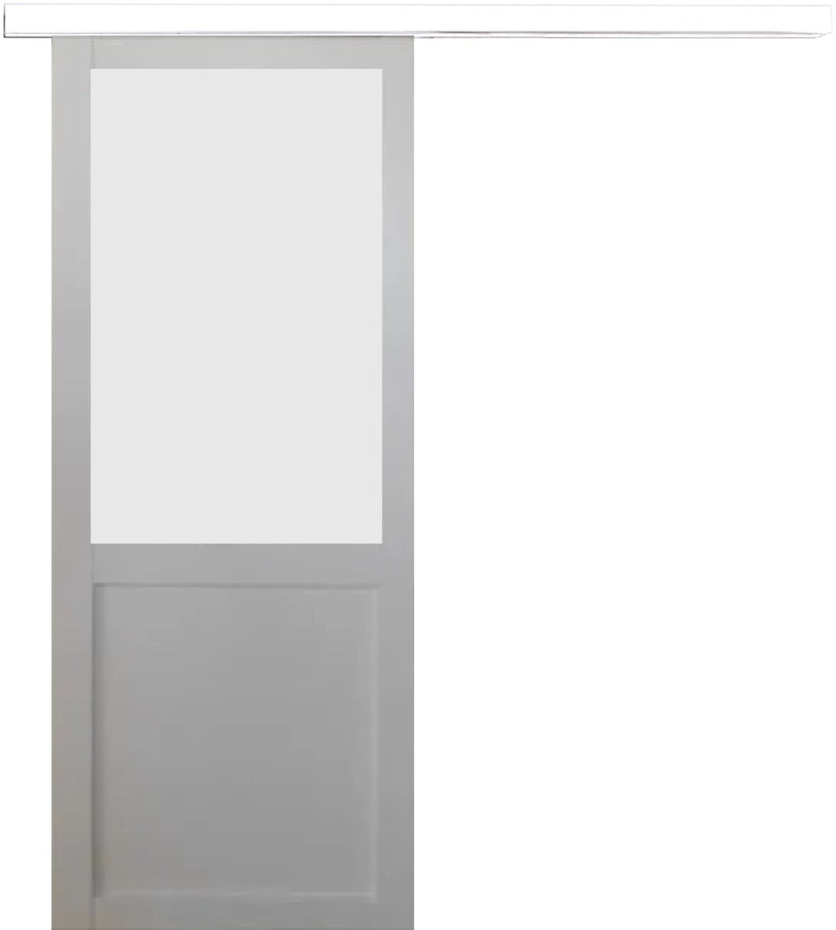 Porta Scorrevole Athena Bianca H204 x L73 + Binario in Alluminio Bianco