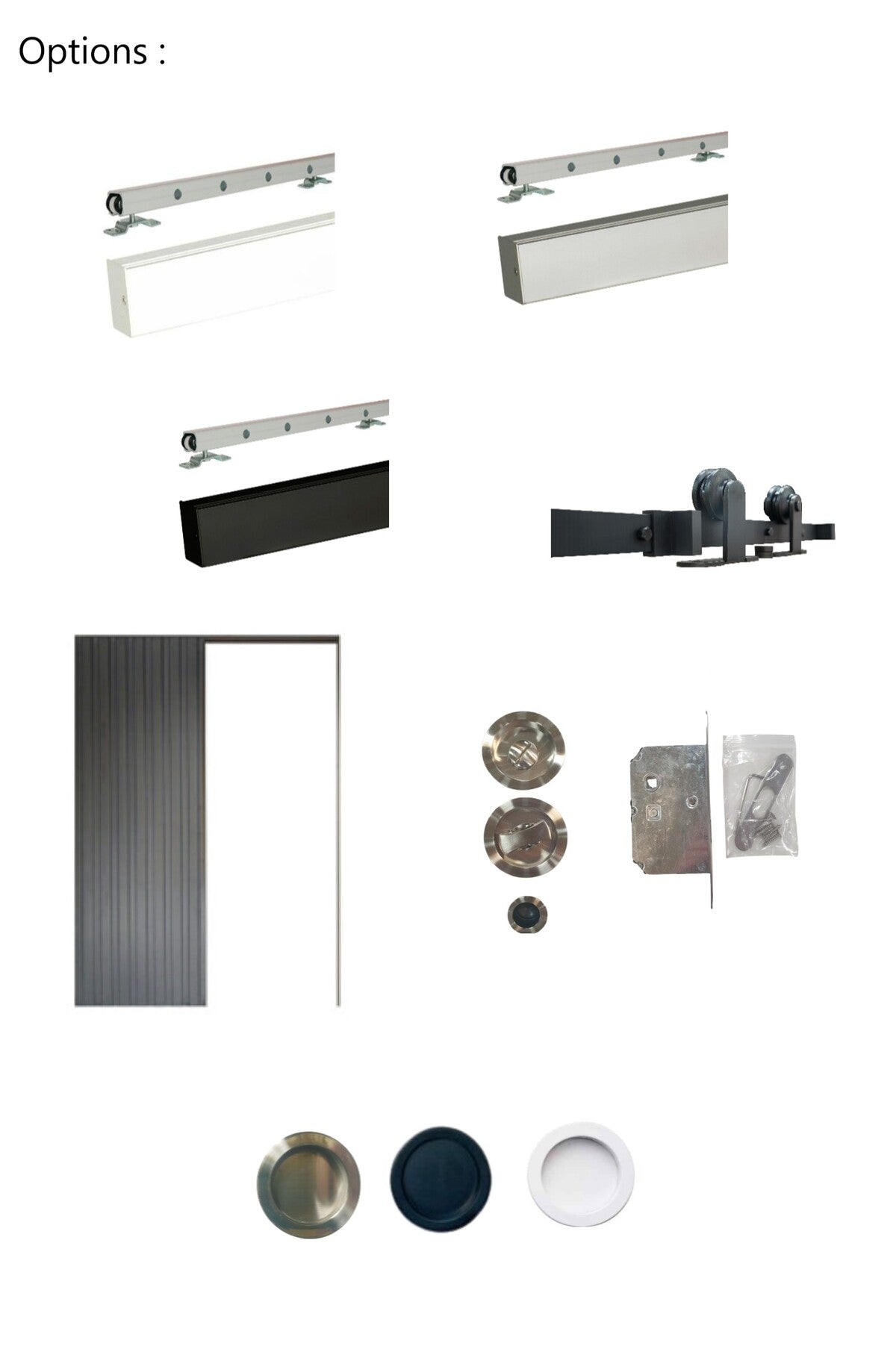 Porta scorrevole bianca da officina H204 x L83 senza montante