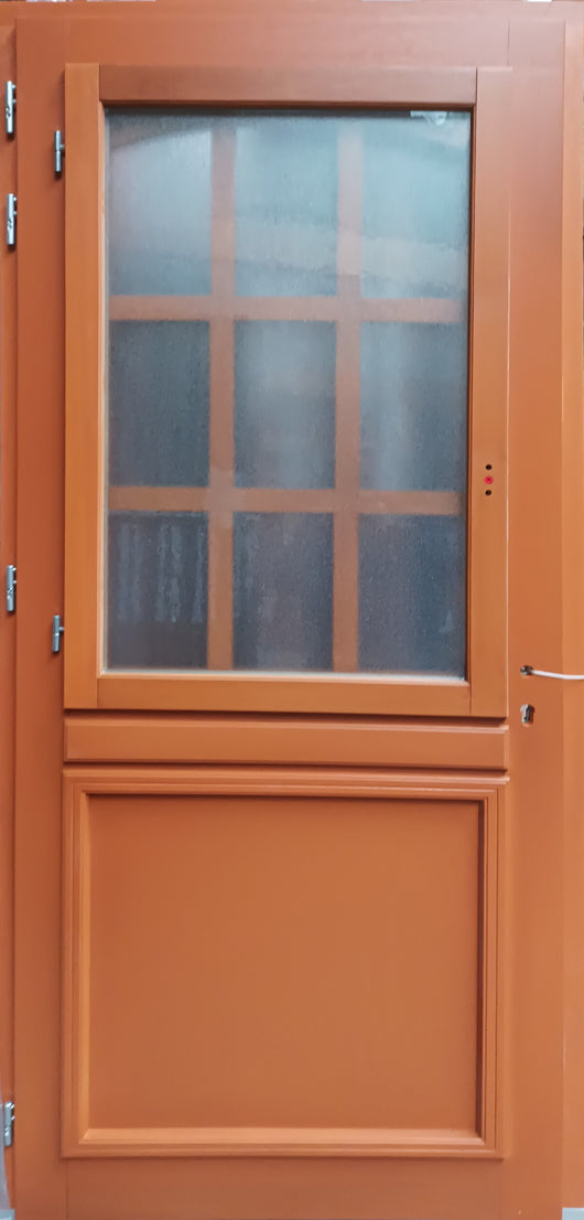 Porta d'ingresso in legno smaltato, Navy, H.215xl.90 p. destra + Maniglia E Canna (rif 010403RFP)Tabella Dimensioni senza maniglia