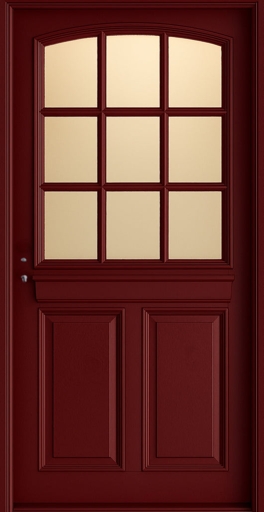 Porta d'ingresso in legno vitreo, Alize RAL 3004, H,215xl,90 p, destra Dimensioni Tabella senza maniglia