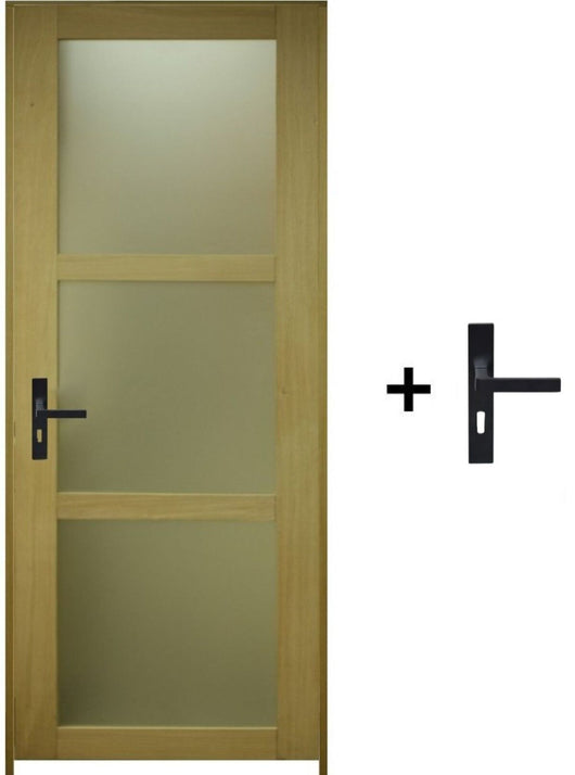 Blocco Porta Vetro Ayous H204 x L73 Pannello Laterale Destro a Spinta + Maniglia