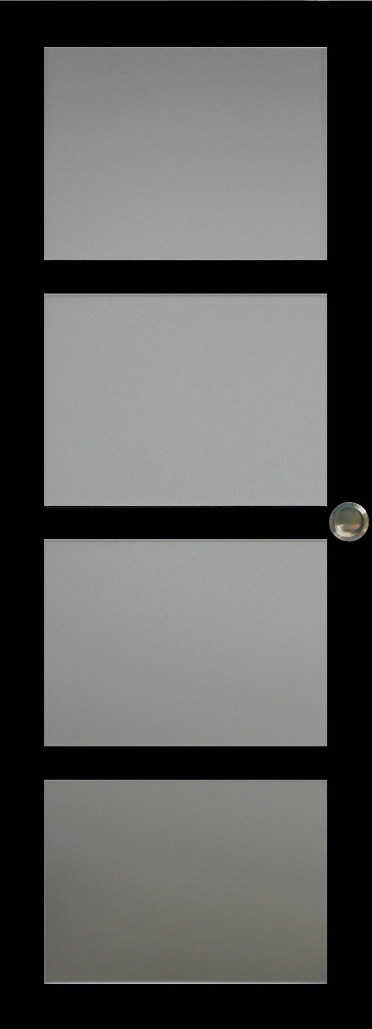 Porta scorrevole Telia nera larghezza 83 + binario in acciaio nero