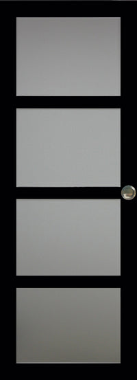 Porta scorrevole Telia nera larghezza 83 + binario in acciaio nero