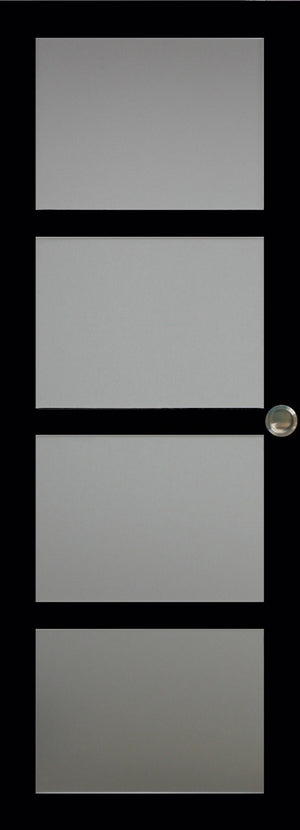 Porta scorrevole Telia nera larghezza 83 + binario in acciaio nero