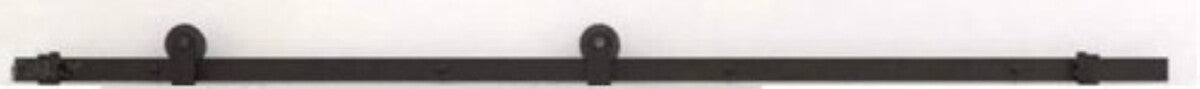 Porta scorrevole in vetro Telia nera H204 x L73 + binario a rulli e 2 gusci neri