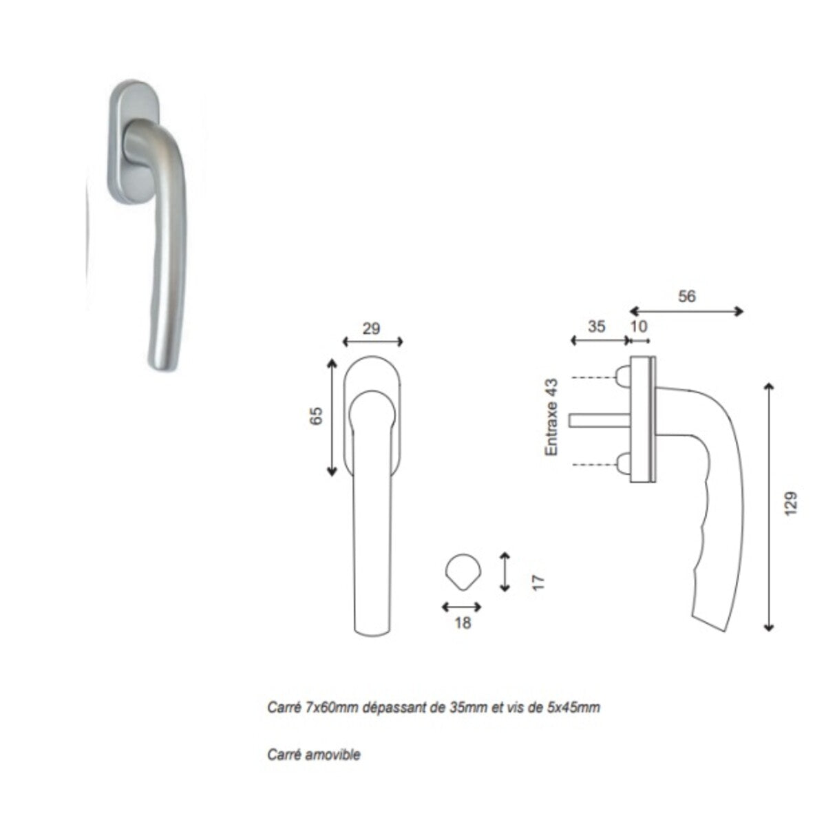Lembo di legno Altezza 45 X Larghezza 40 (dimensioni del tavolo)+ manico senza maniglia